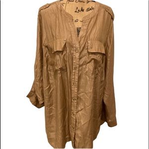 Charter Club Woman size 3X tan with gold shimmer! Gorgeous top